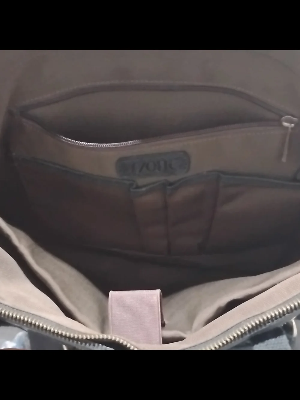 Black Laptop Tote Bag with Front Zip Pocket - Unbranded